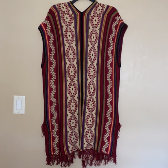 RALPH LAUREN DENIM & SUPPLY Navajo Aztec Tribal Long Sweater Vest Top - Picture 7 of 9